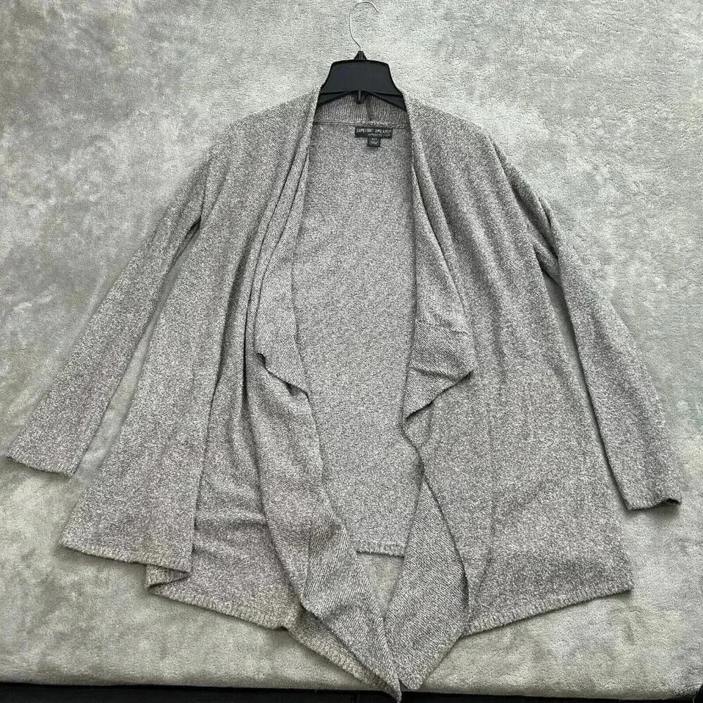 Barefoot Dreams Cardigan Sweater Women S/M Gray Open Front Bamboo Chic Lite Cozy